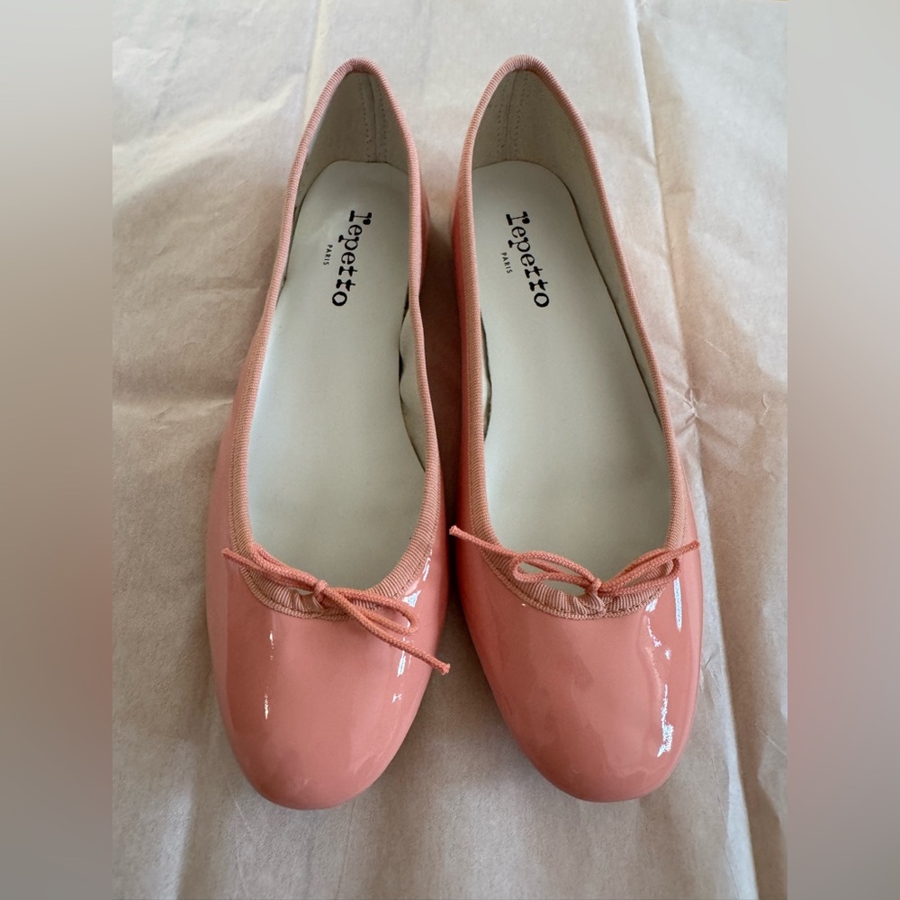 Repetto Pink Patent Leather Ballet Flats